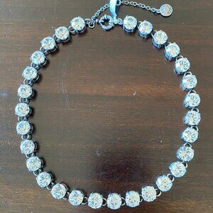 J. Crew Martha Swarovski Crystal Silver Tone Tennis Necklace NWT $165